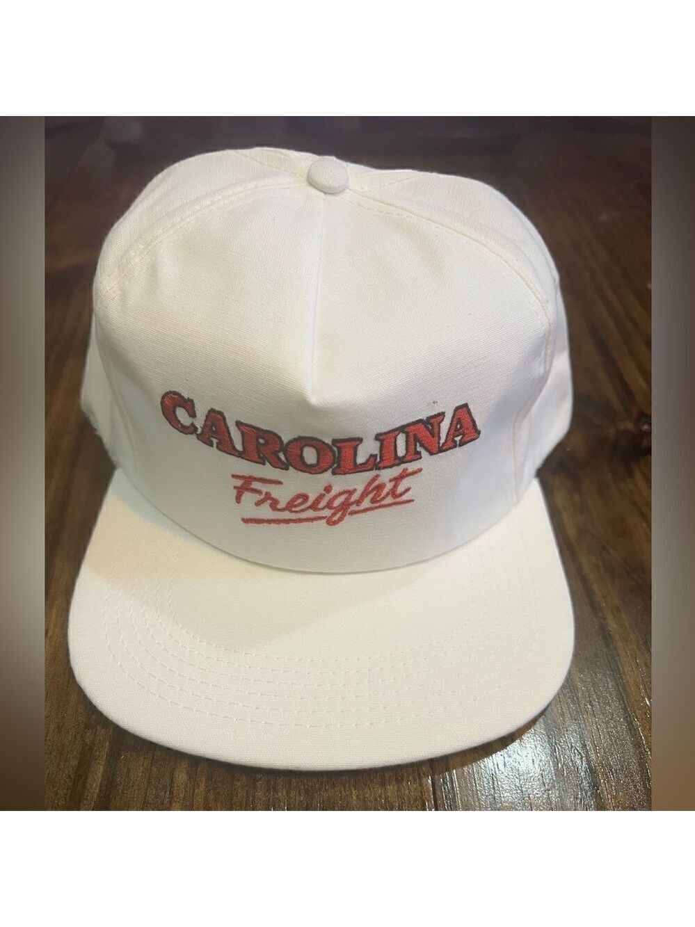 Vintage Carolina Freightย EmbroideredโWhite Snapback Hat Cap Made in USA